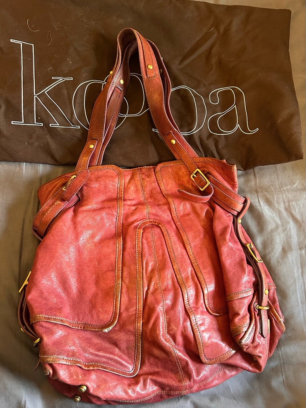 Kooba Pink Leather Shoulder Bag